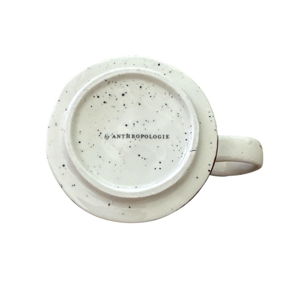 Anthropologie Block Printed Monogram Initial K Purple Green Floral Coffee Mug - Picture 6 of 7